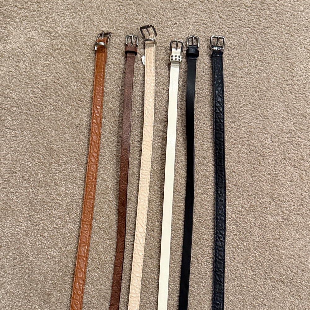 Set of Six Belts in Various Colors